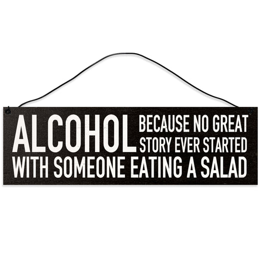 Eating a Salad | Handmade | Wood Sign | Wire Hanger/Stand | UV Printed | Solid Maple