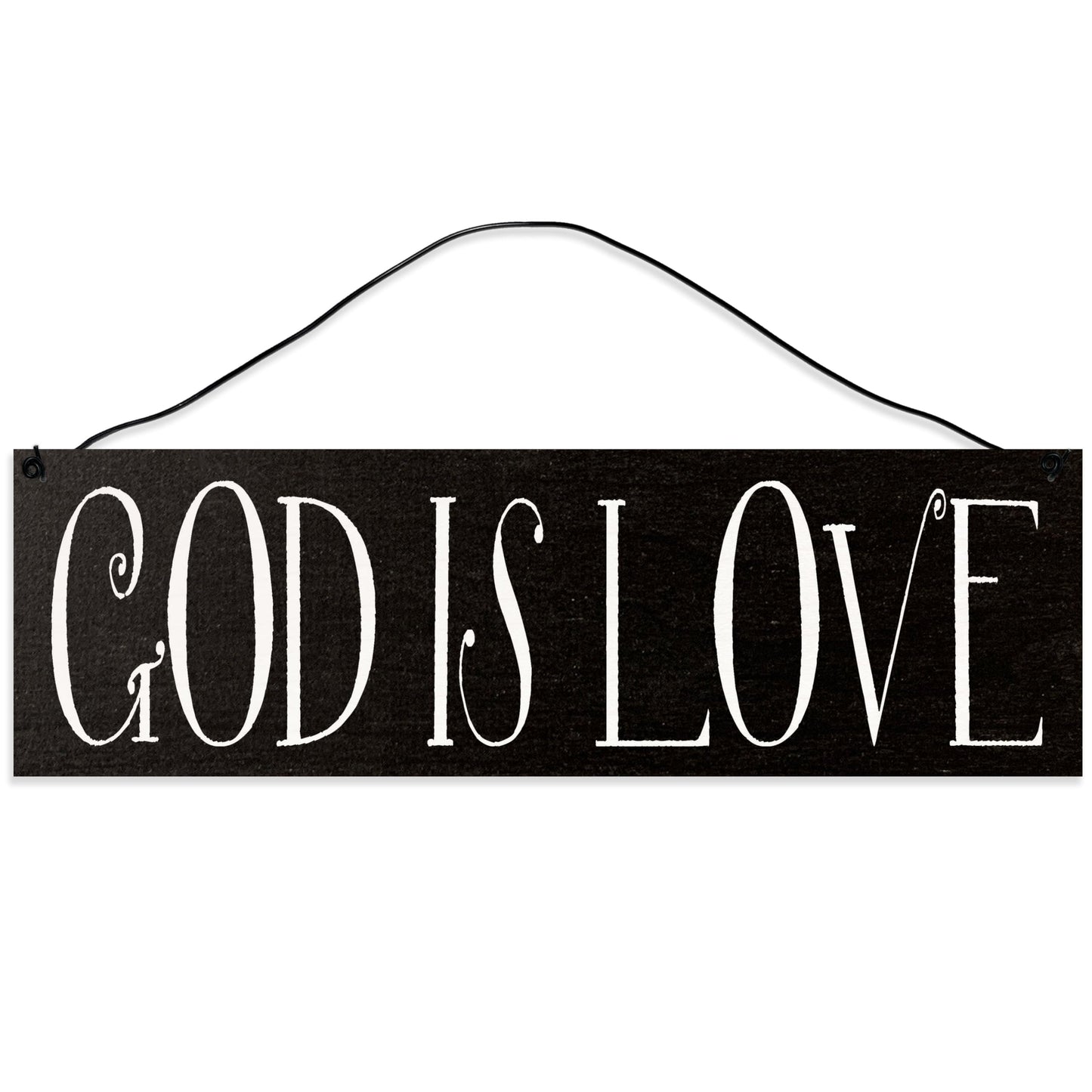 God is Love | Handmade | Wood Sign | Wire Hanger/Stand | UV Printed | Solid Maple