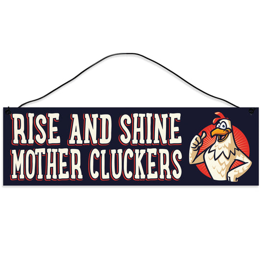 Mother Cluckers | Chicken Décor | Kitchen Décor | Handmade | Wood Sign | Wire Hanger/Stand | UV Printed | Solid Maple