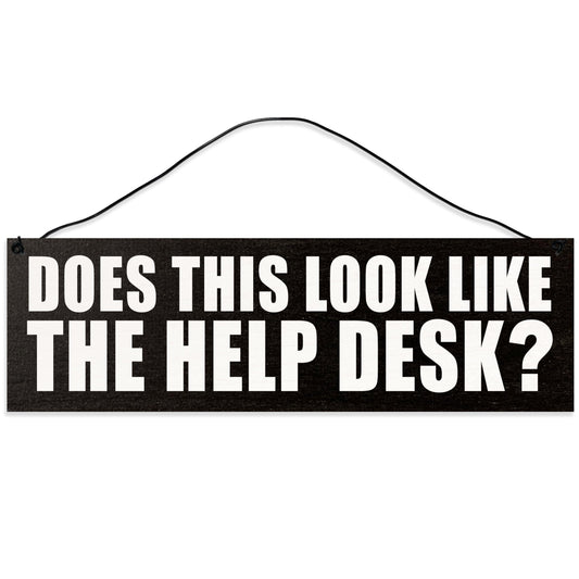 Help Desk? | Office Décor | Handmade | Wood Sign | Wire Hanger/Stand | UV Printed | Solid Maple