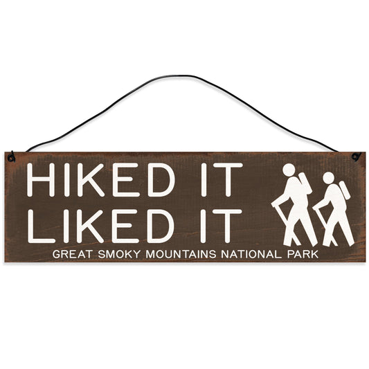 Great Smoky Mountains | Hiked It. Liked It | Hiking Décor | Great Smoky Mountains | Handmade | Wood Sign | Wire Hanger/Stand | UV Printed | Solid Maple