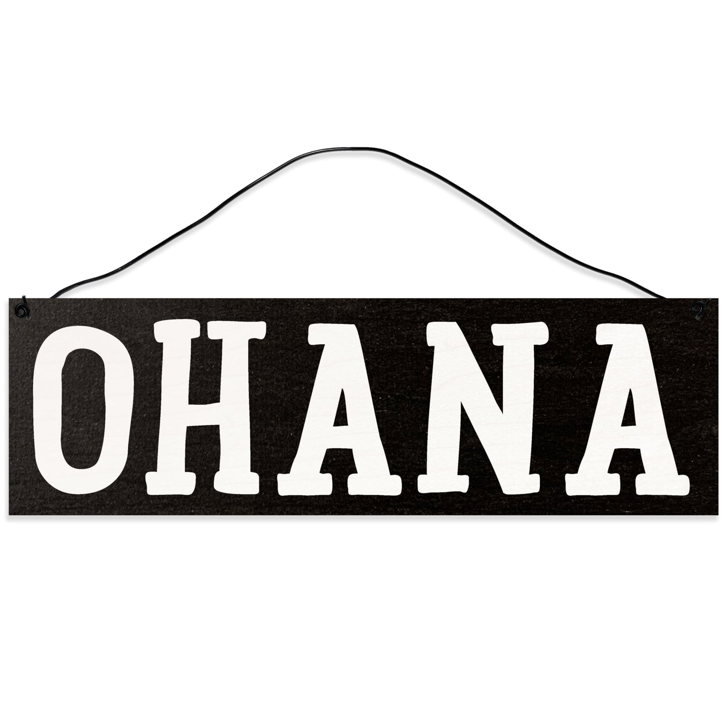 Ohana | Hawaiian Family | Handmade | Wood Sign | Wire Hanger/Stand | UV Printed | Solid Maple