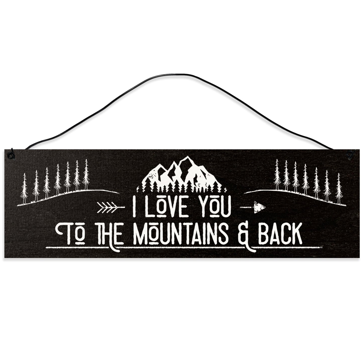 Mountains and Back | Cabin Décor | Lodge Décor | Handmade | Wood Sign | Wire Hanger/Stand | UV Printed | Solid Maple