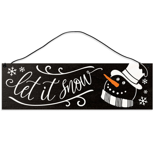 Let it Snow | Handmade | Wood Sign | Wire Hanger/Stand | UV Printed | Solid Maple