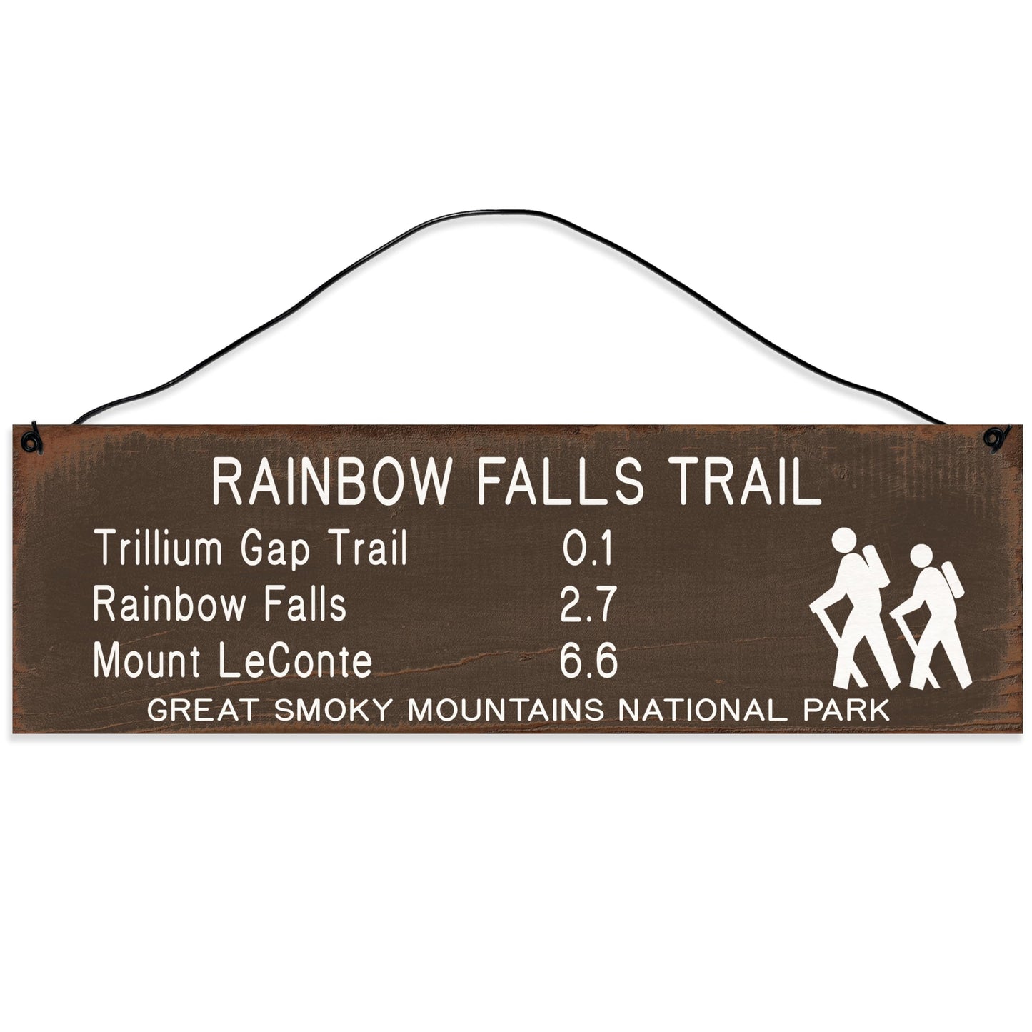 Rainbow Falls | Trail Marker | Hiking Décor | Handmade | Wood Sign | Wire Hanger/Stand | UV Printed | Solid Maple