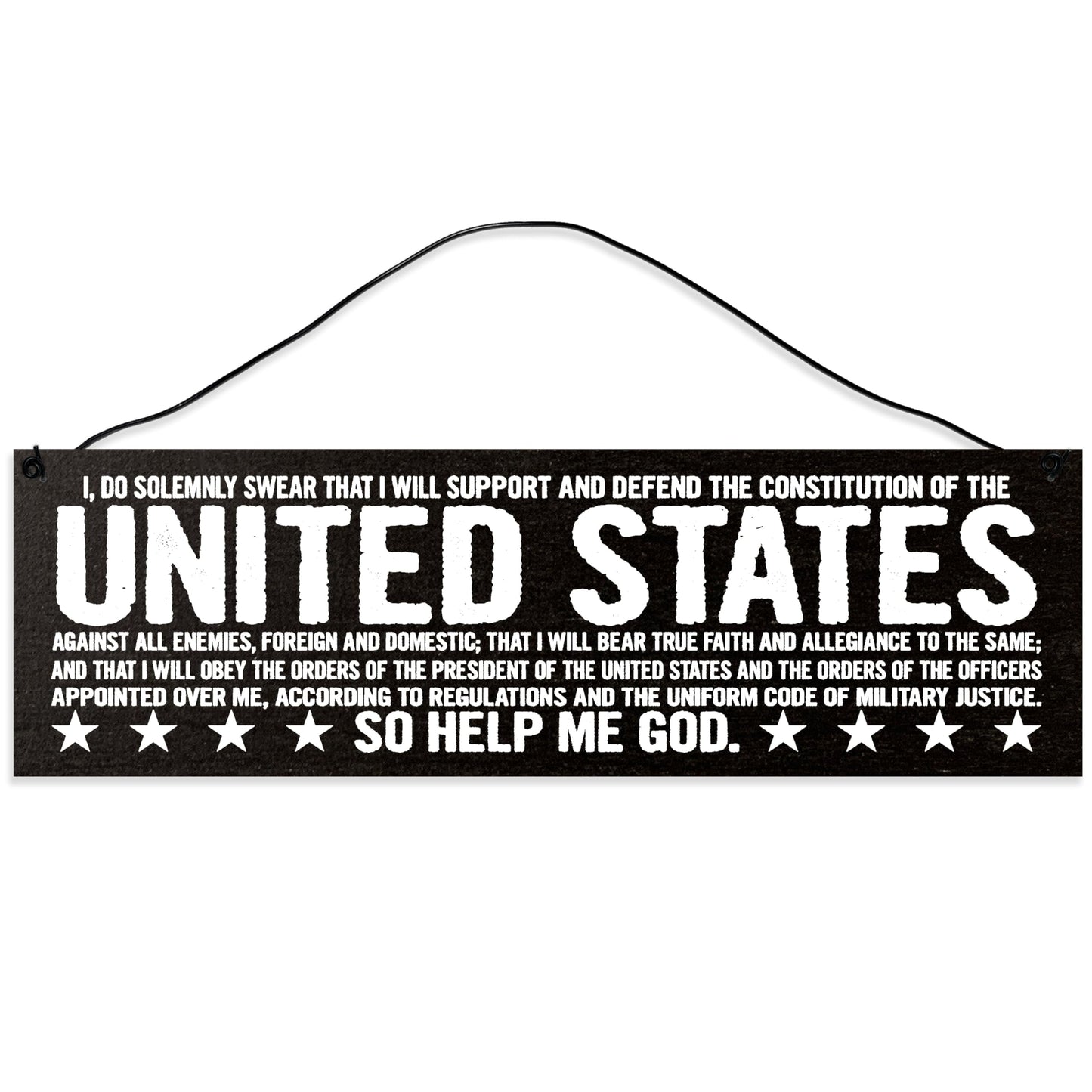 Oath of Enlistment | Military Gift | Soldier | Handmade | Wood Sign | Wire Hanger/Stand | UV Printed | Solid Maple