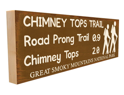 Chimney Tops Trail Marker.